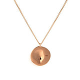 antique coin necklace, Crescent & Greek lady coin pendant with chain, solid 14k rose gold coin necklace