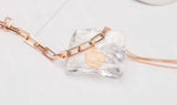 Stylish 14k solid rose gold Coin Necklace, art deco style rose gold multi chains necklace