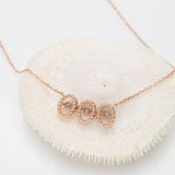 3 rope oval Cognac Dancing Diamond 14k rose gold necklace