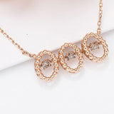 3 rope oval Cognac Dancing Diamond 14k rose gold necklace