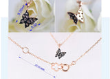 Small and Cute Butterfly Diamond Neckalce, 14k Solid Gold Dainty Daily Necklace