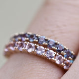 2.25 mm Round Alexandrite ,14k Solid  Gold Vintage Wedding Band