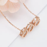 3 rope oval Cognac Dancing Diamond 14k rose gold necklace