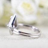 Salt and pepper Kite Diamond Double Shank Ring Black Diamond Halo 14k Solid Gold Attached Bridal Set