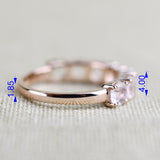 4 mm Round Rainbow Moon Stone ring 14k Rose gold Vintage Wedding Band