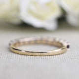 2.25 mm Round Alexandrite ,14k Solid  Gold Vintage Wedding Band