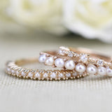 1.6 mm fresh pearl ring Solid Gold Wedding Band