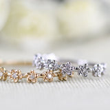 Adorable Floral Diamond band ring Ruby flower ring rose gold yellow gold white gold wedding band