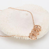 3 rope oval Cognac Dancing Diamond 14k rose gold necklace