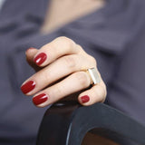 Art Deco Square Box Signet ring Solid 14K Yellow gold Cocktail ring