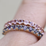 2.25 mm Round Alexandrite ,14k Solid  Gold Vintage Wedding Band