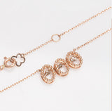 3 rope oval Cognac Dancing Diamond 14k rose gold necklace