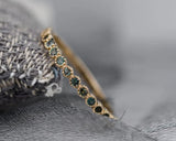 Floral Mill Grained Natual Alexandrite Wedding Band. Solid 10k 14k Gold Dainty Ring