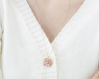 Antique medusa coin pendant, solid 14k rose gold necklace