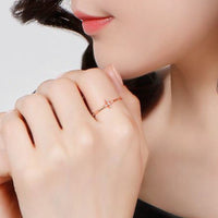 Salome Cross Rosary Ring Solid 14k Rose gold ring