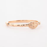 St Angelo Cross Rosary Ring Solid 14k Yellow , Rose gold Ring