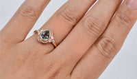Vintage Two tones, Pear Shape Sapphire Engagement Ring 14k yellow and rose gold white diamond ring