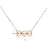 3 rope oval Cognac Dancing Diamond 14k rose gold necklace