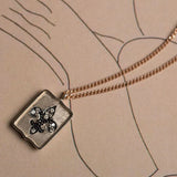 Vintage & Antique Shield Pendant, Fleur-de-lis 14k solid rose gold daily necklace
