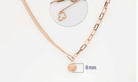Stylish 14k solid rose gold Coin Necklace, art deco style rose gold multi chains necklace