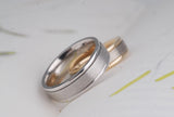 Hand made men's wedding band Brushed finish 14k solid white gold ring