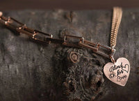 Love Charm Square Links Daily Bracelet 14K Solid Rose Gold Vintage chain Bracelet