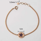 Purple Diamond star Gold Coin Solid 14k Rose Gold Daily Bracelet