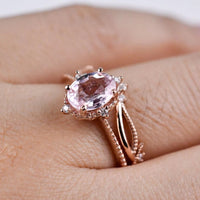 Beautiful Baby Pink Sapphire Vintage Engagement ring 1.2 ct oval sapphire ,white diamond , solid 14k rose gold ring