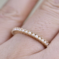 1.6 mm fresh pearl ring Solid Gold Wedding Band