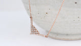 Vintage & Art deco style triangle Necklace Solid gold white diamond Necklace