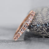 Copy of Peach Pink Round Morganite 14k Solid Rose Gold Wedding Band