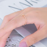 Rosebud Rosary Ring 14k Solid Rose Gold Ring