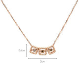 3 rope square Cognac Dancing Diamond 14k rose gold necklace