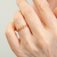 Sophia Rosary Ring, White Diamond Solid 10, 14k Rose gold ring