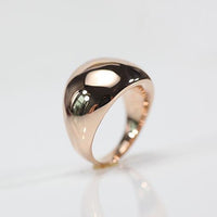 Plain Dorm Art Deco  Cocktail Ring Solid 14k Roses Gold Hollow Ring