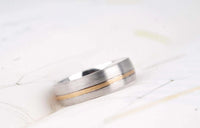 Vintage two tones Eternity wedding band white gold yellow gold solid gold men's wedding ring