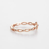 Sophia Rosary Ring, White Diamond Solid 10, 14k Rose gold ring