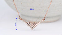 Vintage & Art deco style triangle Necklace Solid gold white diamond Necklace