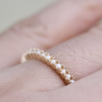 1.6 mm fresh pearl ring Solid Gold Wedding Band