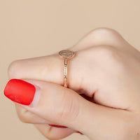Virgin Mary Rosary ring, Solid 10K, 14K rose gold ring