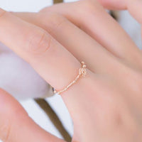 Rosebud Rosary Ring 14k Solid Rose Gold Ring