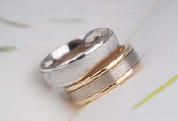 Vintage, Handmade Men's wedding band solid white & yellow gold band ring