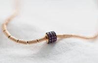 Special Coil link Solid 14k Gold Purple Diamond Luxury Bracelet