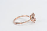 Vintage Pink Morganite engagement ring 1.2ct oval morganite & white diamond rose gold ring