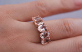 5 oval Pink Morganite Engagement ring 14k solid  rose gold wedding band