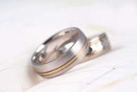 Vintage two tones Eternity wedding band white gold yellow gold solid gold men's wedding ring