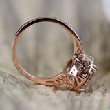 4.3 CT, Oval Morganite Solitary Engagement Ring, 14k Solid Rose Gold Ring