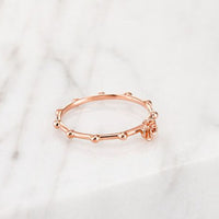 Rosebud Rosary Ring 14k Solid Rose Gold Ring