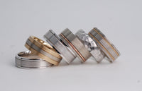 Handmade Hammering Textured Wedding Band Vintage Solid gold Men'`s  Ring