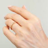 Sophia Rosary Ring, White Diamond Solid 10, 14k Rose gold ring